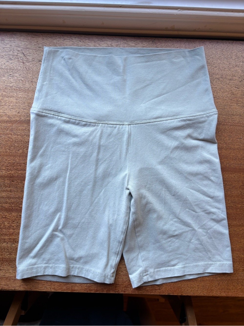TNA High-Waist Biker Shorts in Sage Green